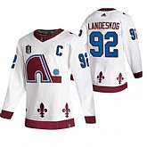 Avalanche 92 Gabriel Landeskog White 2022 Stanley Cup Final Patch Reverse Retro Adidas Jersey,baseball caps,new era cap wholesale,wholesale hats